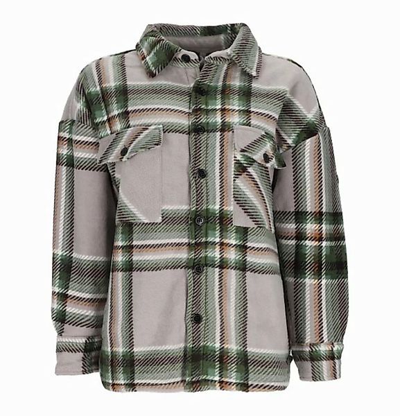 Baumfuchs Langarmhemd Damen Overshirt mit Karomuster - Hemd-Jacke mit Sherp günstig online kaufen