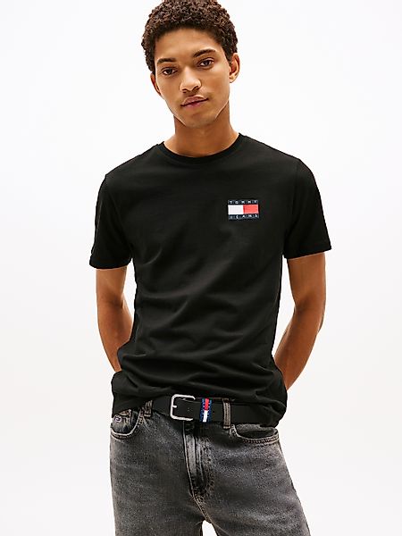 Tommy Jeans T-Shirt "TJM SLIM FIT ESSENTIAL FLAG" Mit Rundhalsausschnitt günstig online kaufen