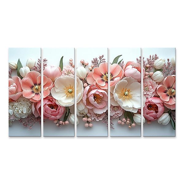 islandburner Leinwandbild, Zarte Blumenpracht in Pastellfarben günstig online kaufen