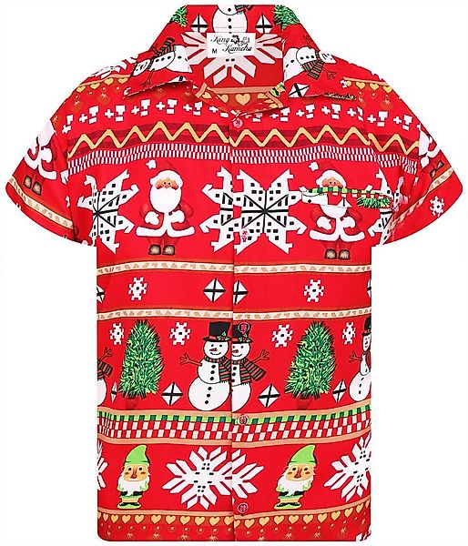 King Kameha Hawaiihemd Christmas Rows Funky Hawaii-Hemd Kurzarm Front-Tasch günstig online kaufen