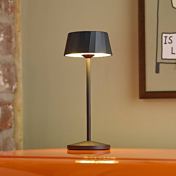 LED-Akku-Tischlampe Facetta, 3er-Set, schwarz, 22 cm, IP44 günstig online kaufen