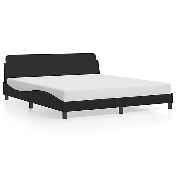 vidaXL Bettgestell Dover Schwarz 180x200 cm Kunstleder 373238 günstig online kaufen