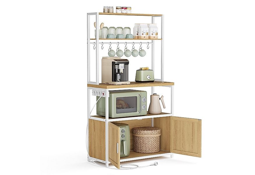 VASAGLE Standregal, Küchenregal mit Steckdosen, 90 cm hoher Arbeitsplatte, günstig online kaufen