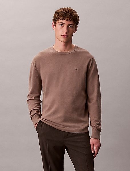 Calvin Klein Strickpullover LS 100% MERINO CREW 14GG Mit Rundhalsausschnitt günstig online kaufen