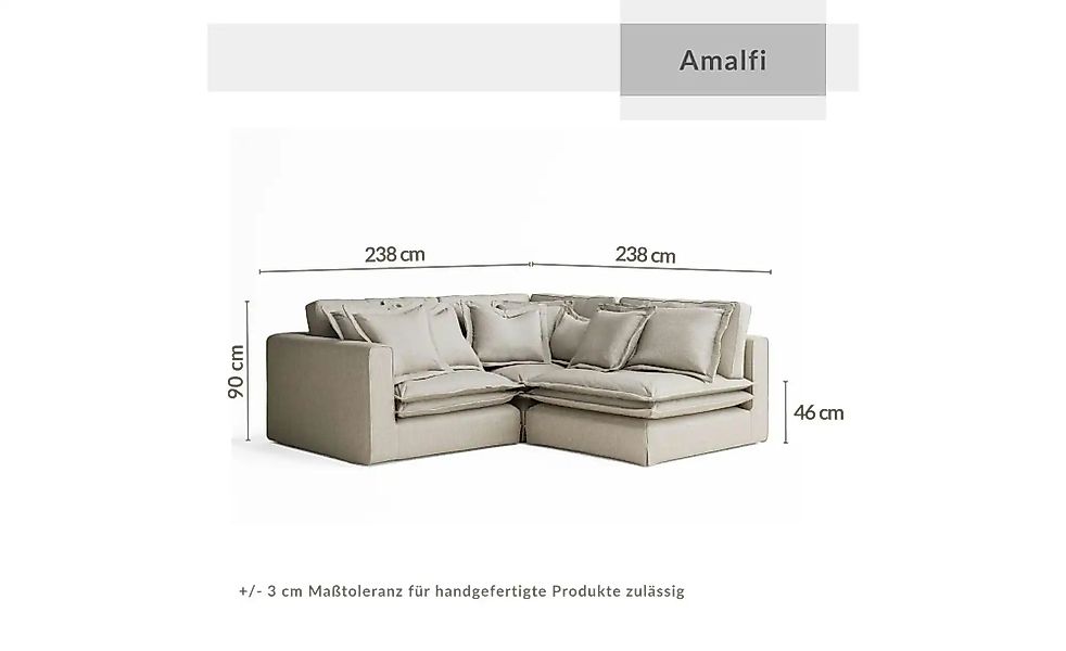 Ecksofa  Amalfi ¦ braun ¦ Maße (cm): B: 238 H: 90 Polstermöbel > Sofas > Ec günstig online kaufen