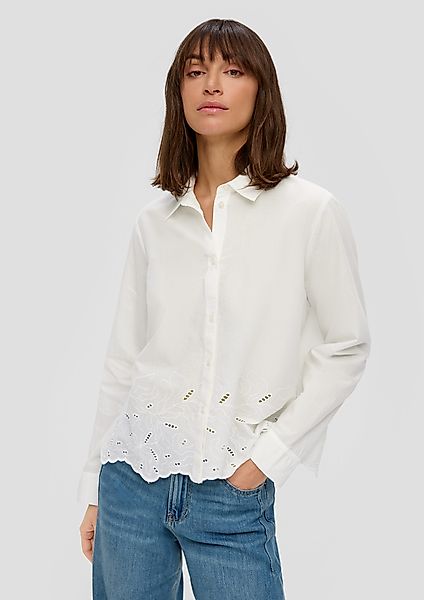s.Oliver Langarmbluse Langarmbluse mit Broderie Anglaise günstig online kaufen