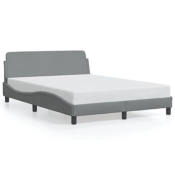 furnicato Bettgestell "Dover" Hellgrau 140x190 cm Stoff (1-tlg) günstig online kaufen