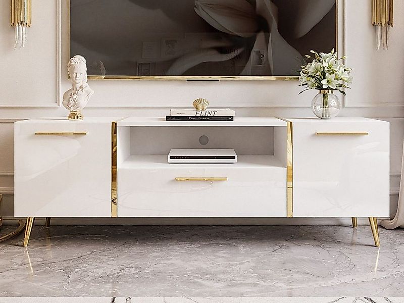 ALLHOUSE24 TV-Schrank DIAMANT GOLD Metall Beine günstig online kaufen