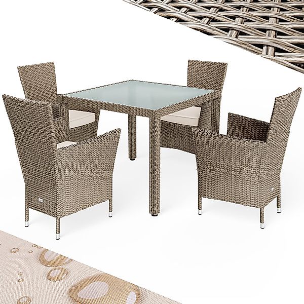 Casaria Garten-Essgruppe, (5-tlg), Polyrattan 4 Personen günstig online kaufen