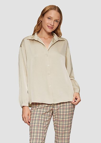 s.Oliver Langarmbluse Bluse Satinierte Bluse mit V-Ausschnitt günstig online kaufen