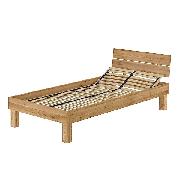 Erst-Holz Breiteres Bettrahmen Bettgestell 100x200 cm Eiche Massiv Geölt Mo günstig online kaufen