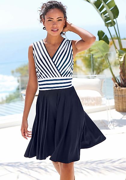 LASCANA Sommerkleid, in Wickeloptik, Strandkleid, maritim günstig online kaufen