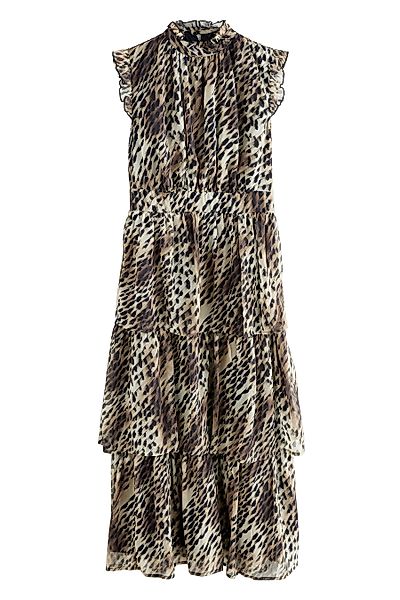 Next Maxikleid Hochgeschlossenes, gestufes Maxikleid mit günstig online kaufen