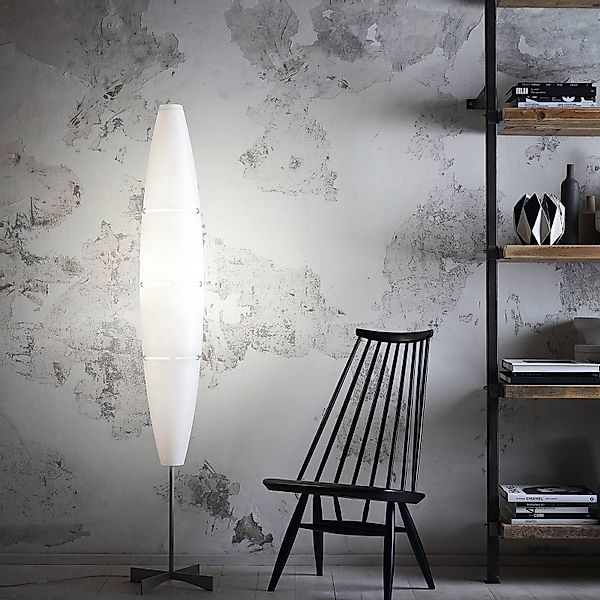 Foscarini Havana Stehleuchte mit Dimmer chrom/weiß günstig online kaufen