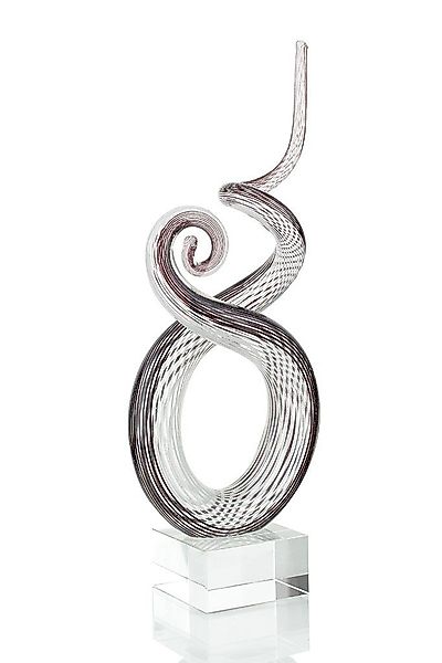 Levandeo® Skulptur, Designer Skulptur Glas 26x13cm günstig online kaufen