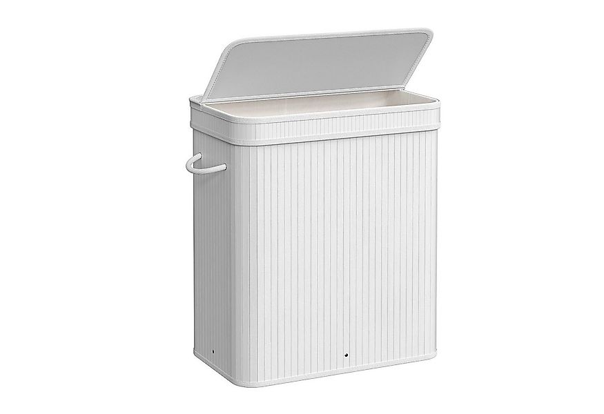 SONGMICS Wäschekorb, mit Deckel, Bambus, herausnehmbar, mit Griffen, 100 Li günstig online kaufen