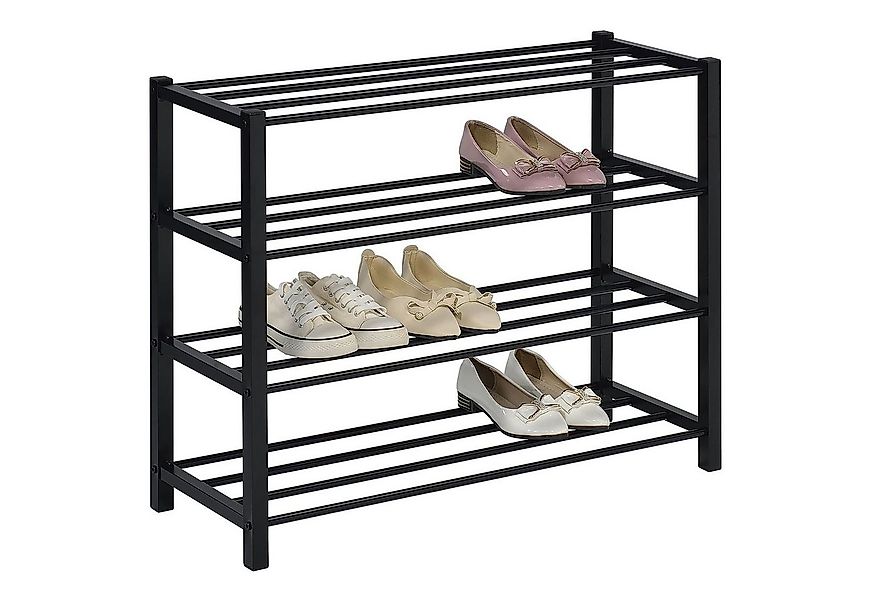 IDIMEX Schuhregal NAVAN, Schuhaufbewahrung aus Metall mit 4 Ablagen schwarz günstig online kaufen