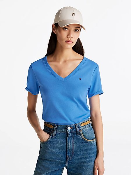 Tommy Hilfiger T-Shirt "SLIM CODY V-NK SS", mit Logostickerei günstig online kaufen