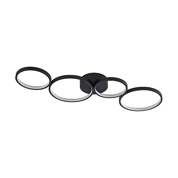Lindby LED Deckenleuchte Evengeline 9626864 Modern in Schwarz aus Aluminium günstig online kaufen