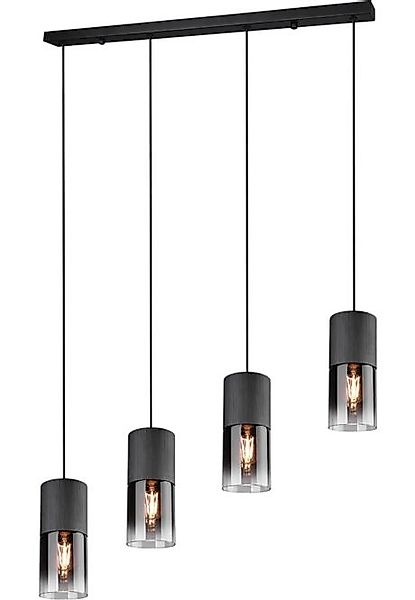 Pendelleuchte 4xE27 1 Stück Metall / Glas Schwarz günstig online kaufen