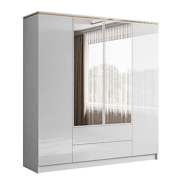Lookway Kleiderschrank AURORA 4D2S in Weiß günstig online kaufen
