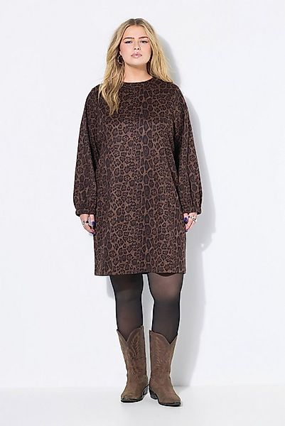 Studio Untold Jerseykleid Kleid oversized Suede mit Leo Ballonärmel günstig online kaufen