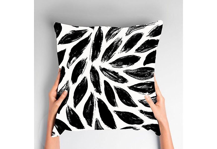 queence Dekokissen Ilinga, Kissenhülle,Schwarz,Weiß,Muster,Gepinselt,Abstra günstig online kaufen