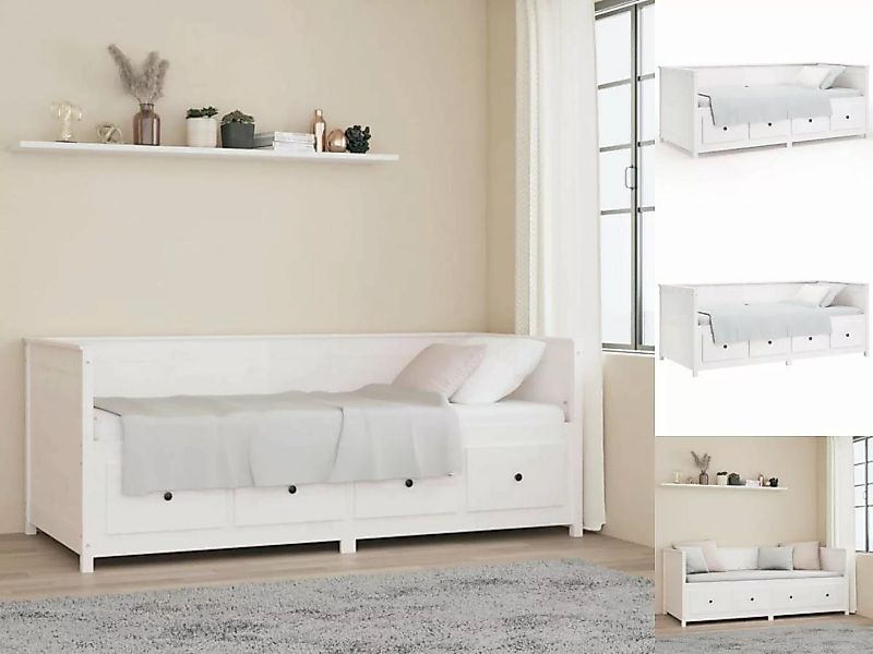vidaXL Bettgestell Tagesbett Weiß 80x200 cm Massivholz Kiefer Bett Bettgest günstig online kaufen
