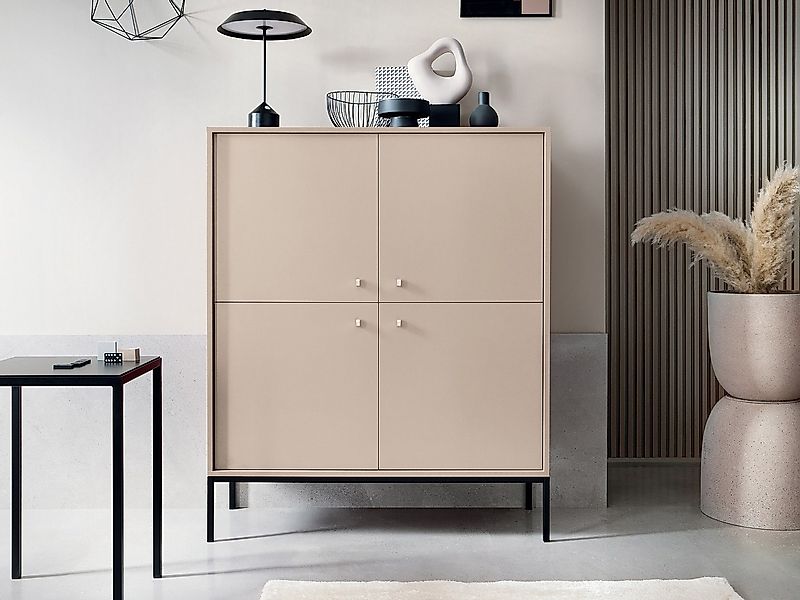 Highboard mit 4 Türen - Beige - BOGDAN günstig online kaufen