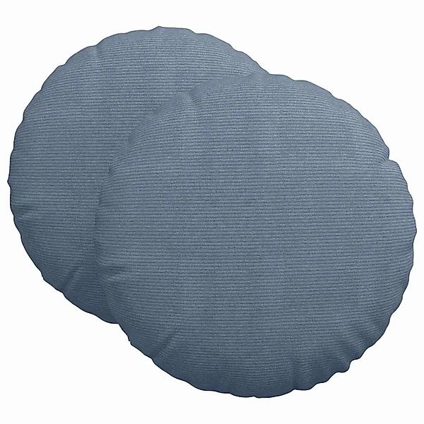 vidaXL Sitzkissen 2 Stk Blau Ø 80 cm Cordstoff 42014263 günstig online kaufen