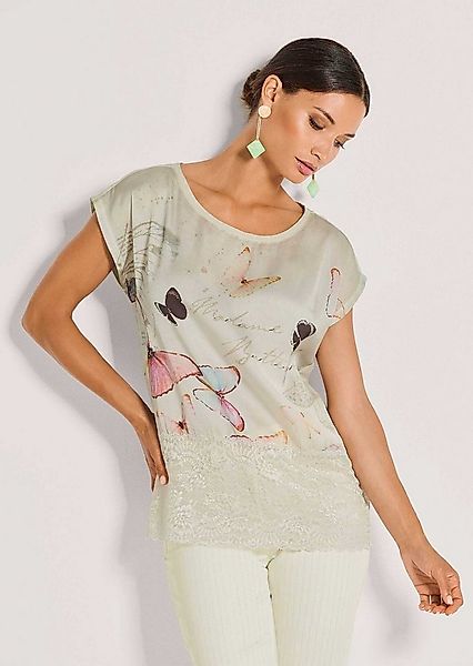MADELEINE Print-Shirt Sommershirt mit Schmetterlings-Print Druckshirt mit R günstig online kaufen