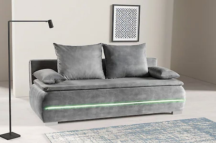 WERK2 Schlafsofa »Tekla LED«, 2-Sitzer Schlafcouch mit Bettkasten & stylisc günstig online kaufen