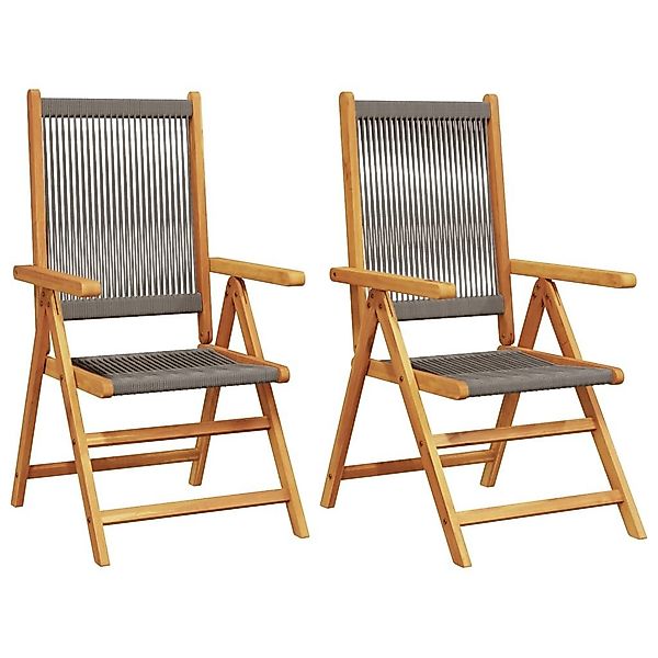 vidaXL Gartenstuhl Gartenstühle 2 Stk. Grau günstig online kaufen