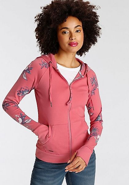 KangaROOS Kapuzensweatjacke mit blumigem Druck im Hawaii-Look günstig online kaufen