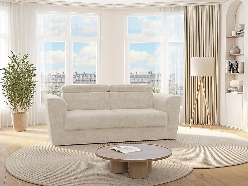 Schlafsofa mit Matratze 4-Sitzer - Stoff - Beige - Liegefläche 160 cm - Mat günstig online kaufen