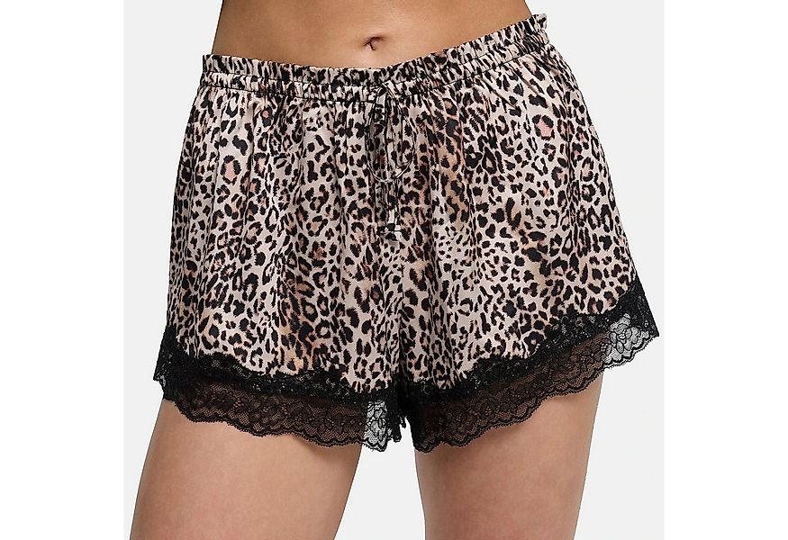 cfab Pyjamashorts Satin Shorts mit Spitze-Leopard-XL (1-tlg) günstig online kaufen