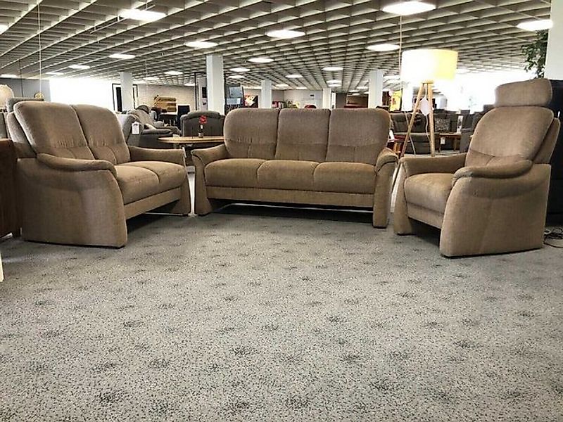 ARCO Polstergarnitur Garnitur LS5020 Stoff Amane AC Caramel 2 Sofas 1 Sesse günstig online kaufen