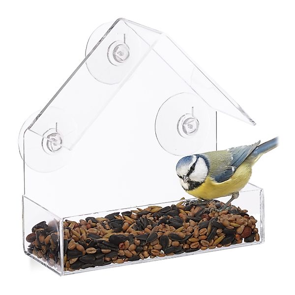 relaxdays Vogelhaus Fenster-Vogelfutterhaus günstig online kaufen