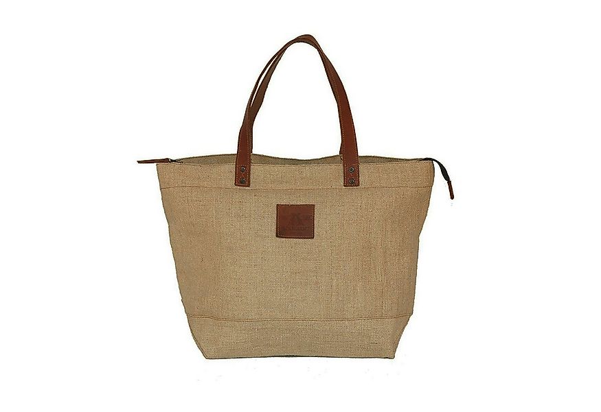 Outbacker Schultertasche Schultertasche, Shopper aus Jute & Leder günstig online kaufen