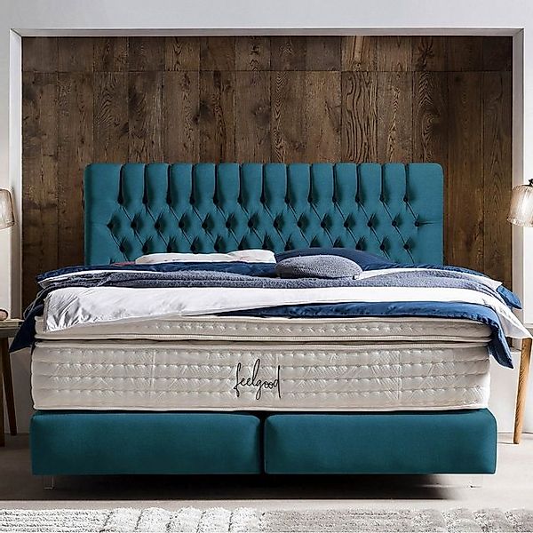 BettCo Boxspringbett Chester (in Petrol Samt, 180 x 200 cm), Kostenloser Au günstig online kaufen