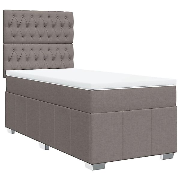 vidaXL Boxspringbett mit Matratze Taupe 100x200 cm Stoff 3291590 günstig online kaufen