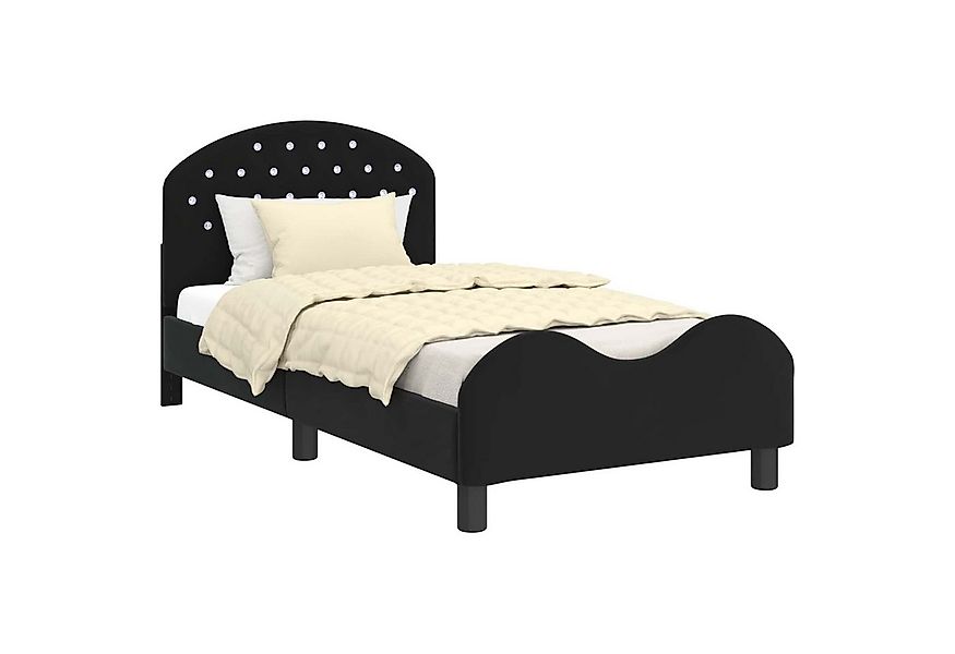 vidaXL Bett Kinderbettgestell mit Kopfteil Schwarz 80 x 160 cm Samt (1-tlg) günstig online kaufen