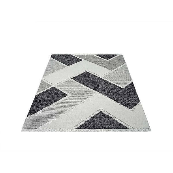 payé Teppich Linda 77 Kurzflor 120x170 cm Grau Geo-Muster günstig online kaufen