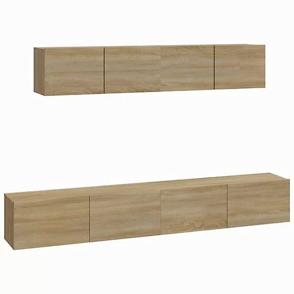 furnicato TV-Schrank 4-tlg. TV-Schrank-Set Sonoma-Eiche Holzwerkstoff (1-St günstig online kaufen