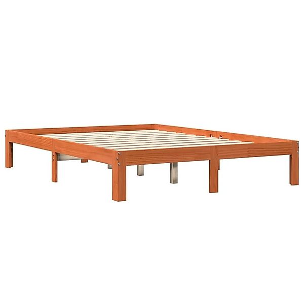 vidaXL Massivholzbett ohne Matratze Wachsbraun 135x190 cm Kiefernholz 84416 günstig online kaufen