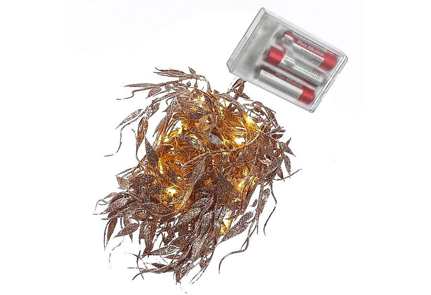 MARELIDA LED-Lichterkette Drahtlichterkette glitzernde Blätter Deko Girland günstig online kaufen