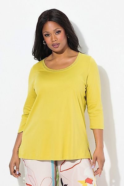 Ulla Popken T-Shirt Shirt A-Linie Rundhals 3/4-Arm Pima Cotton günstig online kaufen