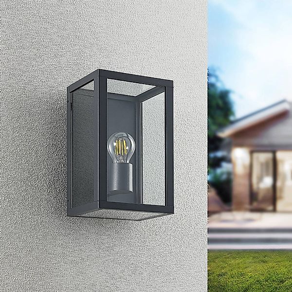 Lindby Außenwandlampe Giavanna, 28 cm, anthrazit, IP44, E27 günstig online kaufen