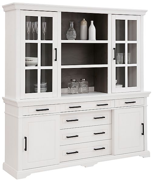 OTTO home Buffet "Anabel, mit Glastüren und Metallgriffen" aus massiver Kie günstig online kaufen