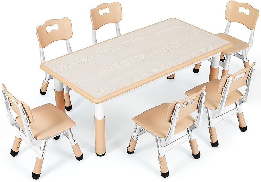 TLGREEN Kindersitzgruppe Kindertisch mit 4 Stühlen, günstig online kaufen